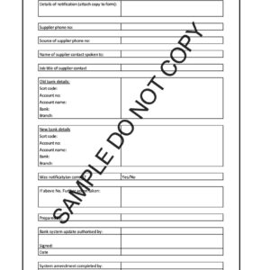10560 Supplier bank account detail change form